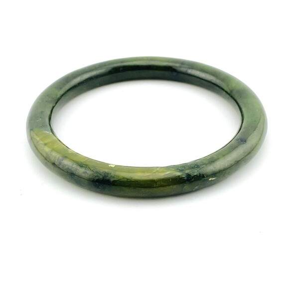 Vintage Nephrite Jade Bangle Bracelet - Picture 3 of 5